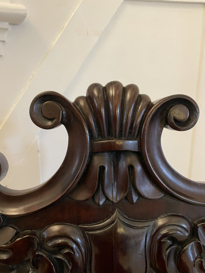 Outstanding Quality Pair of Antique Regency Carved Mahogany Hall Chairs - Image 12